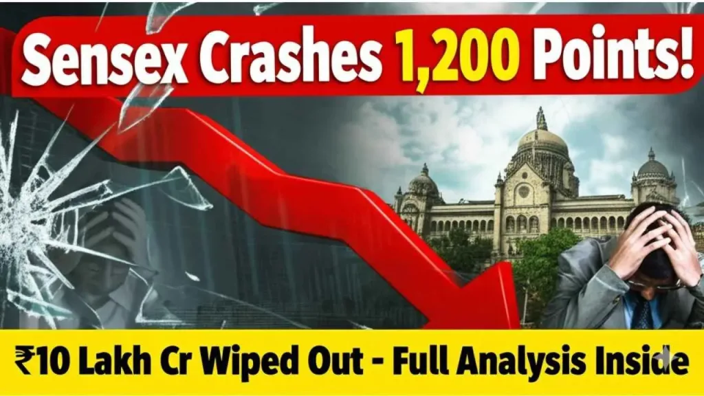 Sensex Falls 1200 Points | ₹10 Lakh Crore Wipeout Explained 2 Sensex drops 1200 points reason